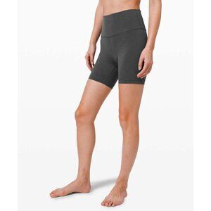 Lululemon womens Wunder Train High-Rise Short 6" heather graphite grey size 2